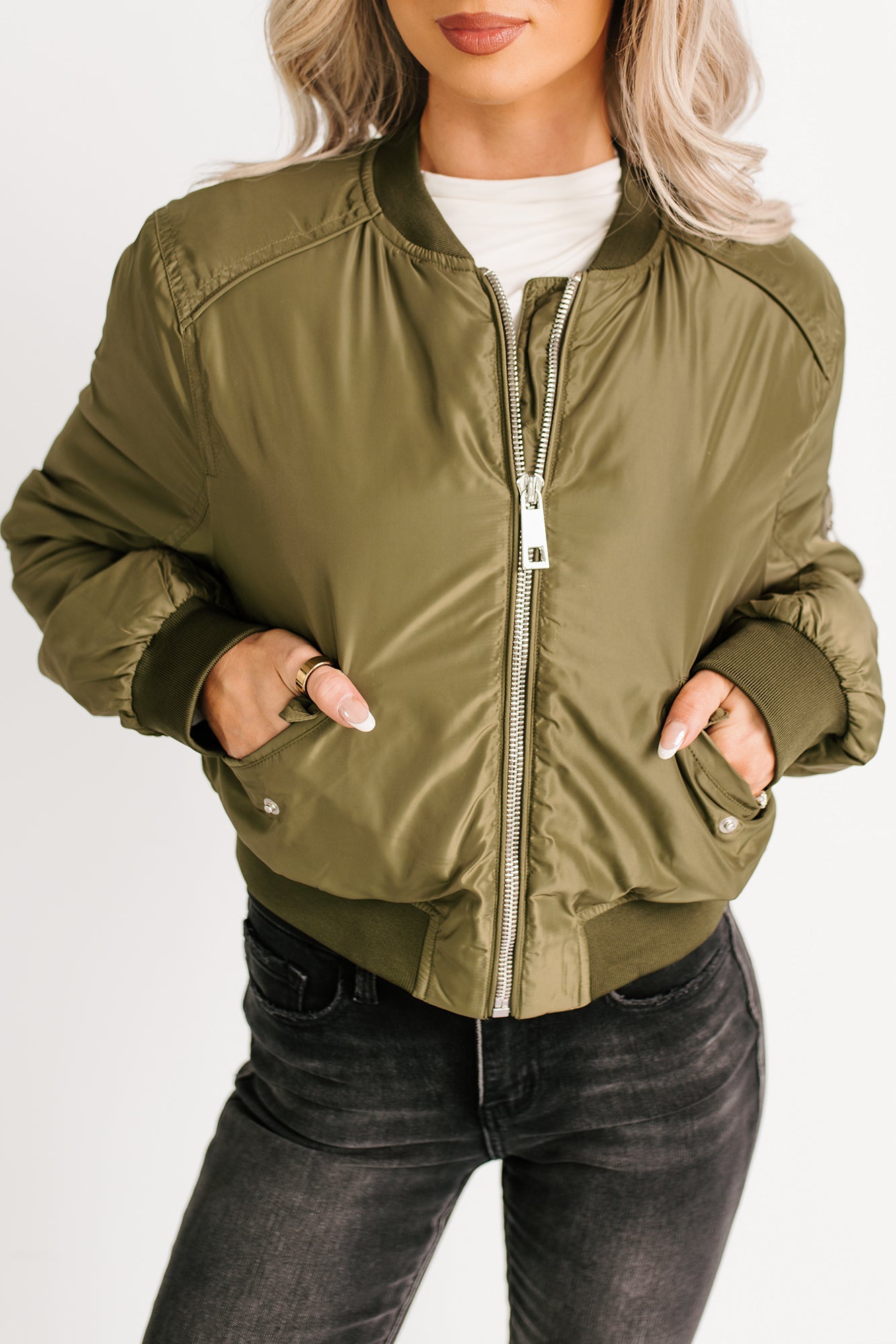 Call This Love Windbreaker Jacket (Olive) - NanaMacs