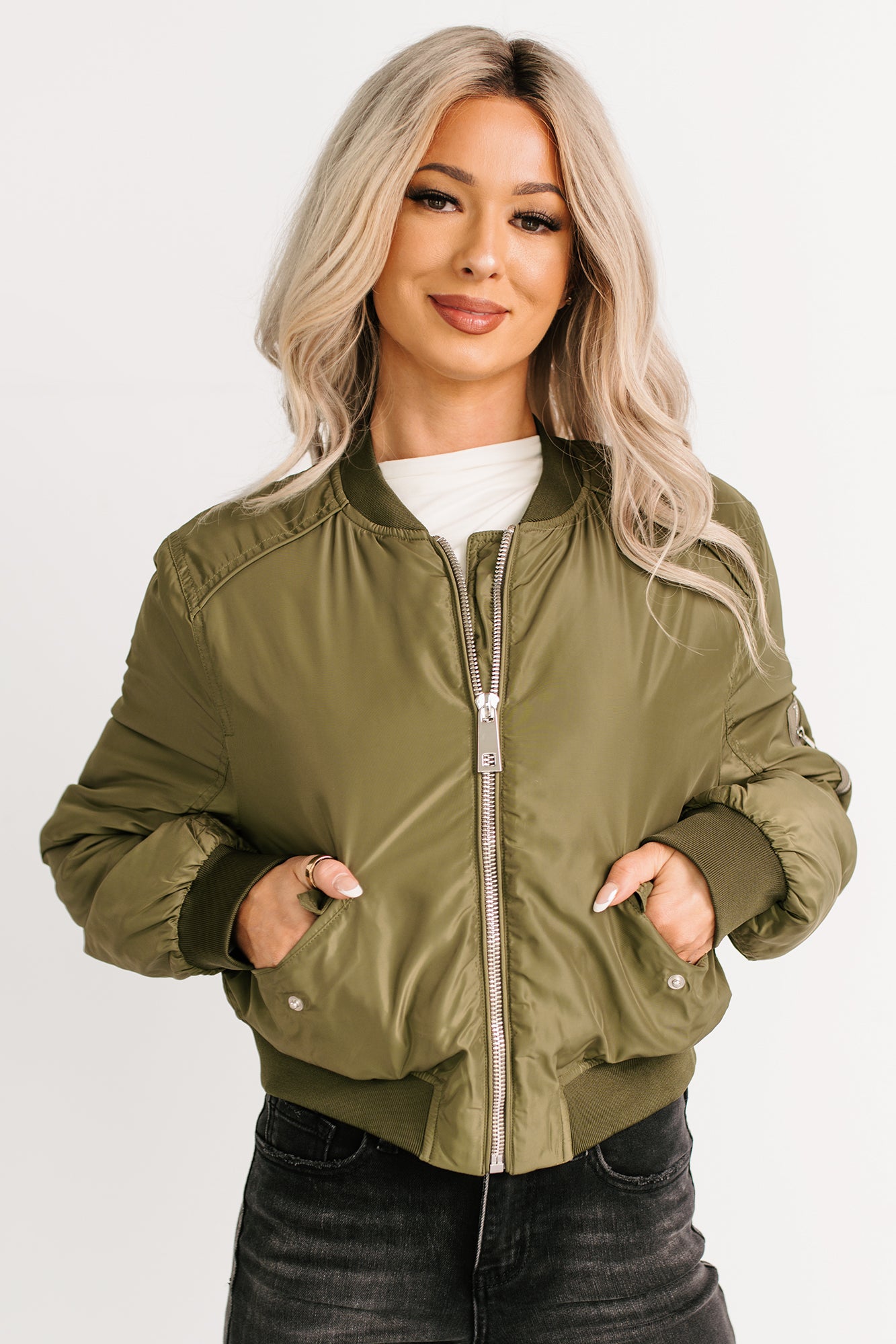 Call This Love Windbreaker Jacket (Olive) - NanaMacs