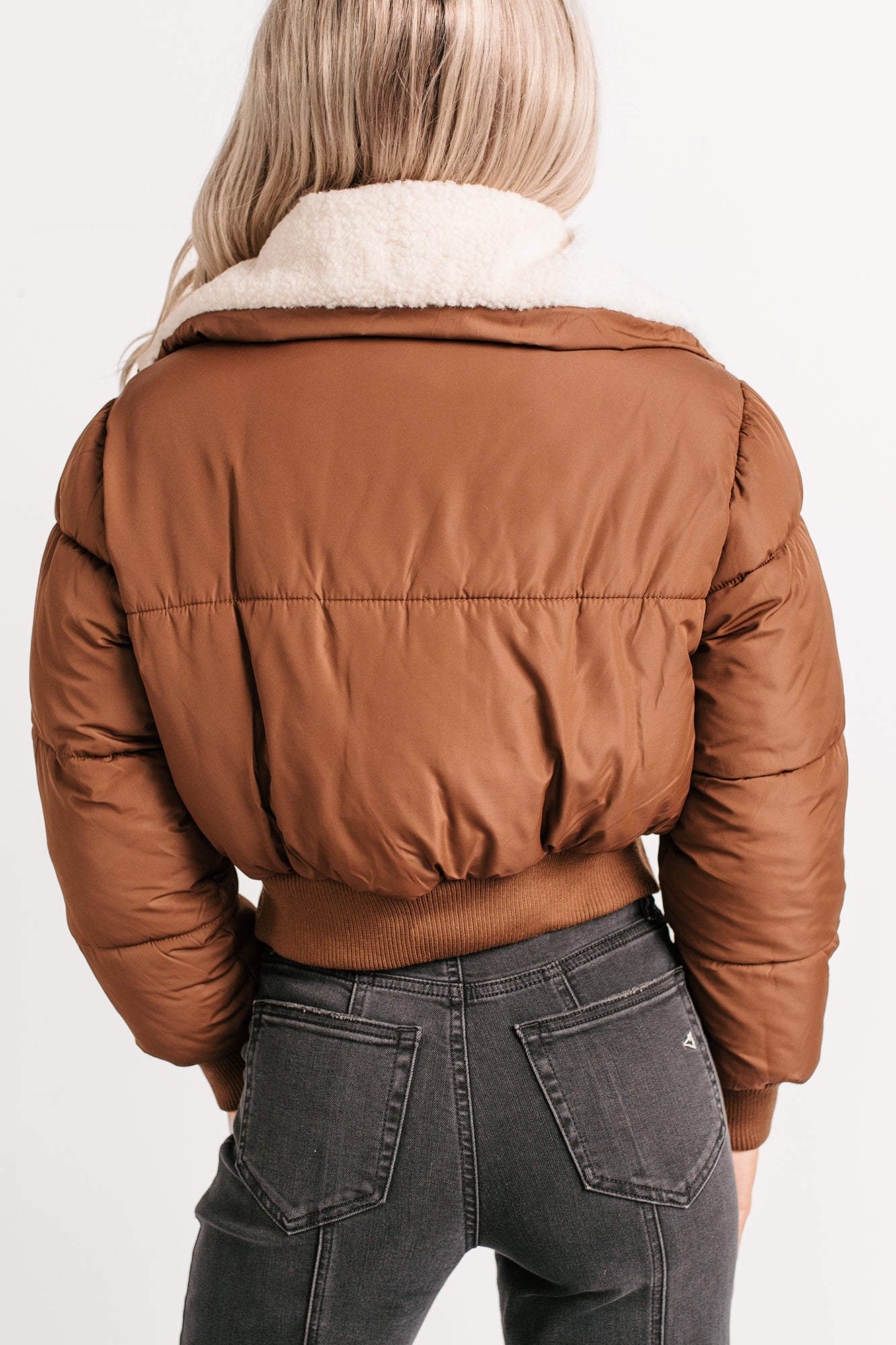Up To Snow Good Quilted Puff Jacket (Brown) - NanaMacs
