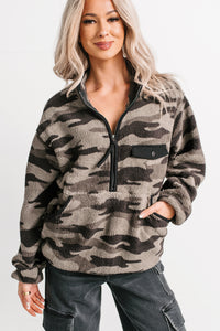 Refined Reign Camo Print Pullover (Grey) - NanaMacs