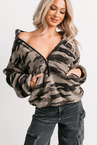 Refined Reign Camo Print Pullover (Grey) - NanaMacs