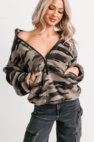 Refined Reign Camo Print Pullover (Grey) - NanaMacs
