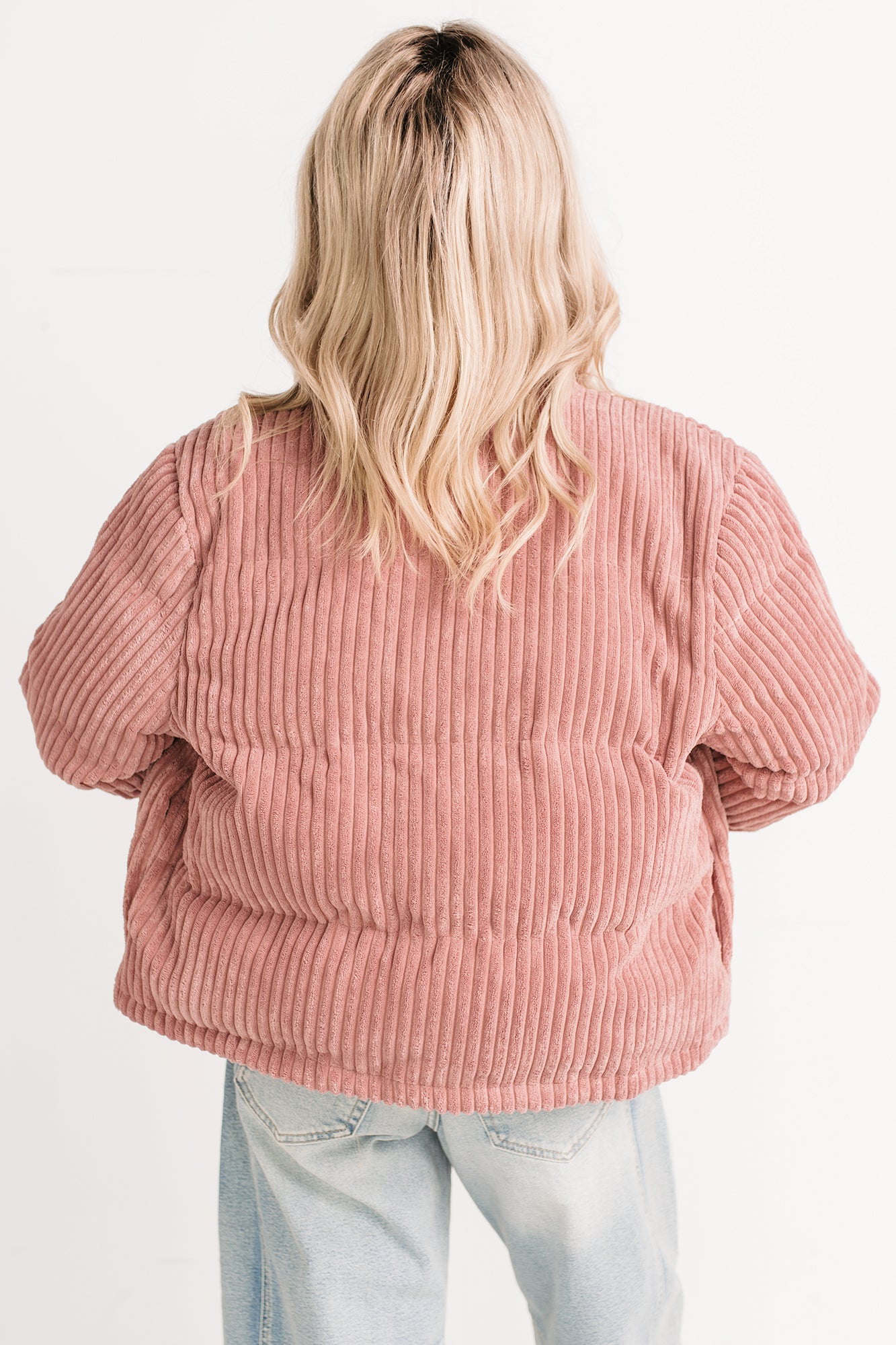 Purely Casual Corduroy Puffer Jacket (Mauve) - NanaMacs