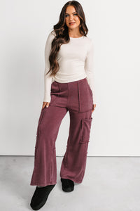 Rich Glow Ribbed Side Ruched Long Sleeve Top (Ivory) - NanaMacs