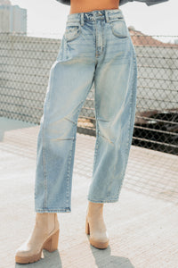 Colette Mid Rise Barrel Cello Jeans (Vintage Medium) - NanaMacs