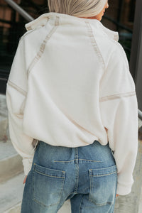 Simple Comfort Half-Zip Fleece Pullover (Ivory) - NanaMacs