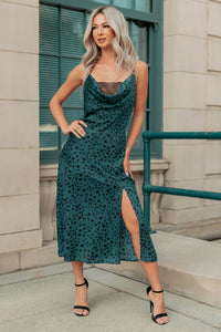 Full Potential Sleeveless Polka Dot Midi Dress (Teal) - NanaMacs