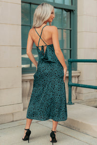 Full Potential Sleeveless Polka Dot Midi Dress (Teal) - NanaMacs