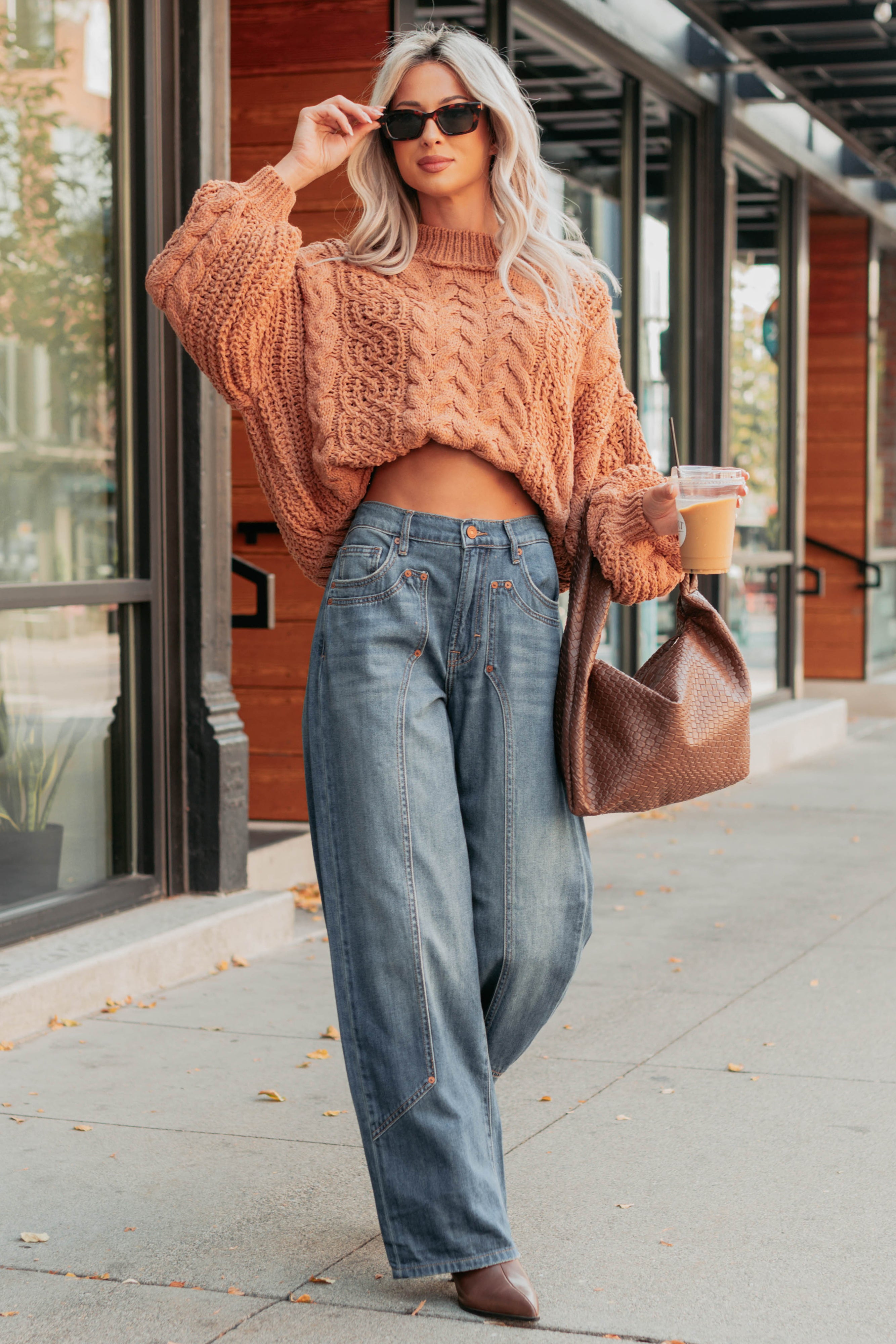 Elise Vintage Baggy Wide Leg Hidden Jeans (Medium) - NanaMacs