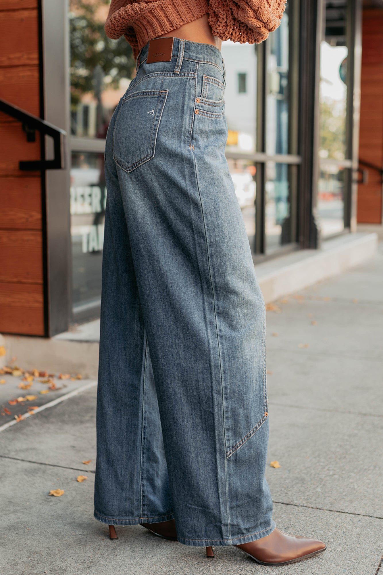 Elise Vintage Baggy Wide Leg Hidden Jeans (Medium) - NanaMacs