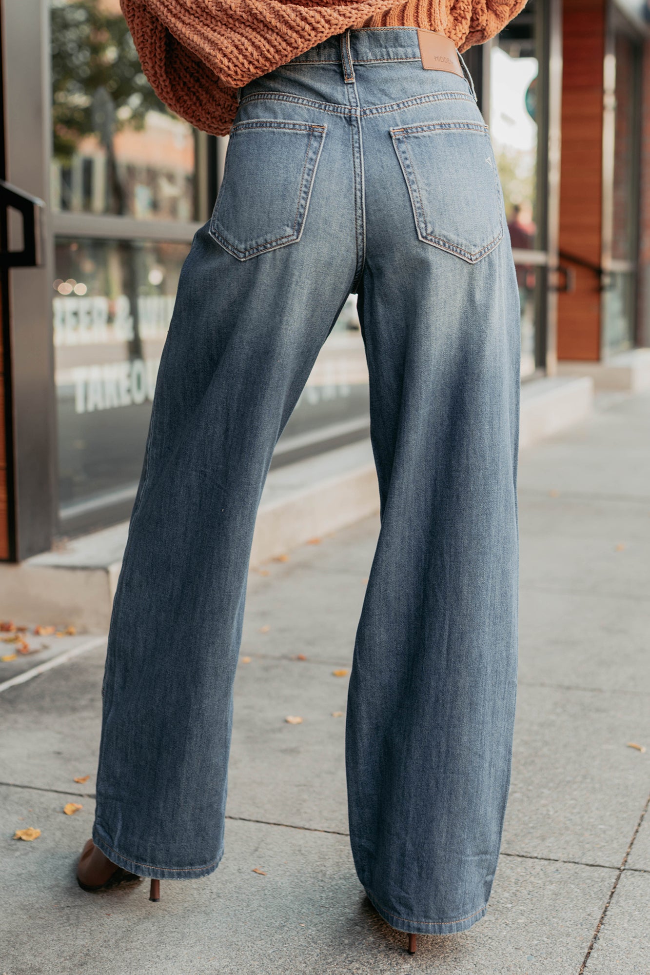 Elise Vintage Baggy Wide Leg Hidden Jeans (Medium) - NanaMacs