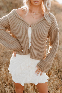 Fading Embers Stitch Sleeve Cardigan (Sand) - NanaMacs