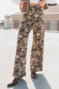Douglas High Rise Wide Leg Cello Jeans (Camo) - NanaMacs