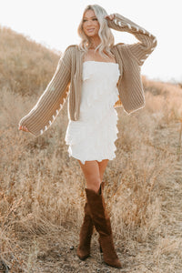 Fading Embers Stitch Sleeve Cardigan (Sand) - NanaMacs