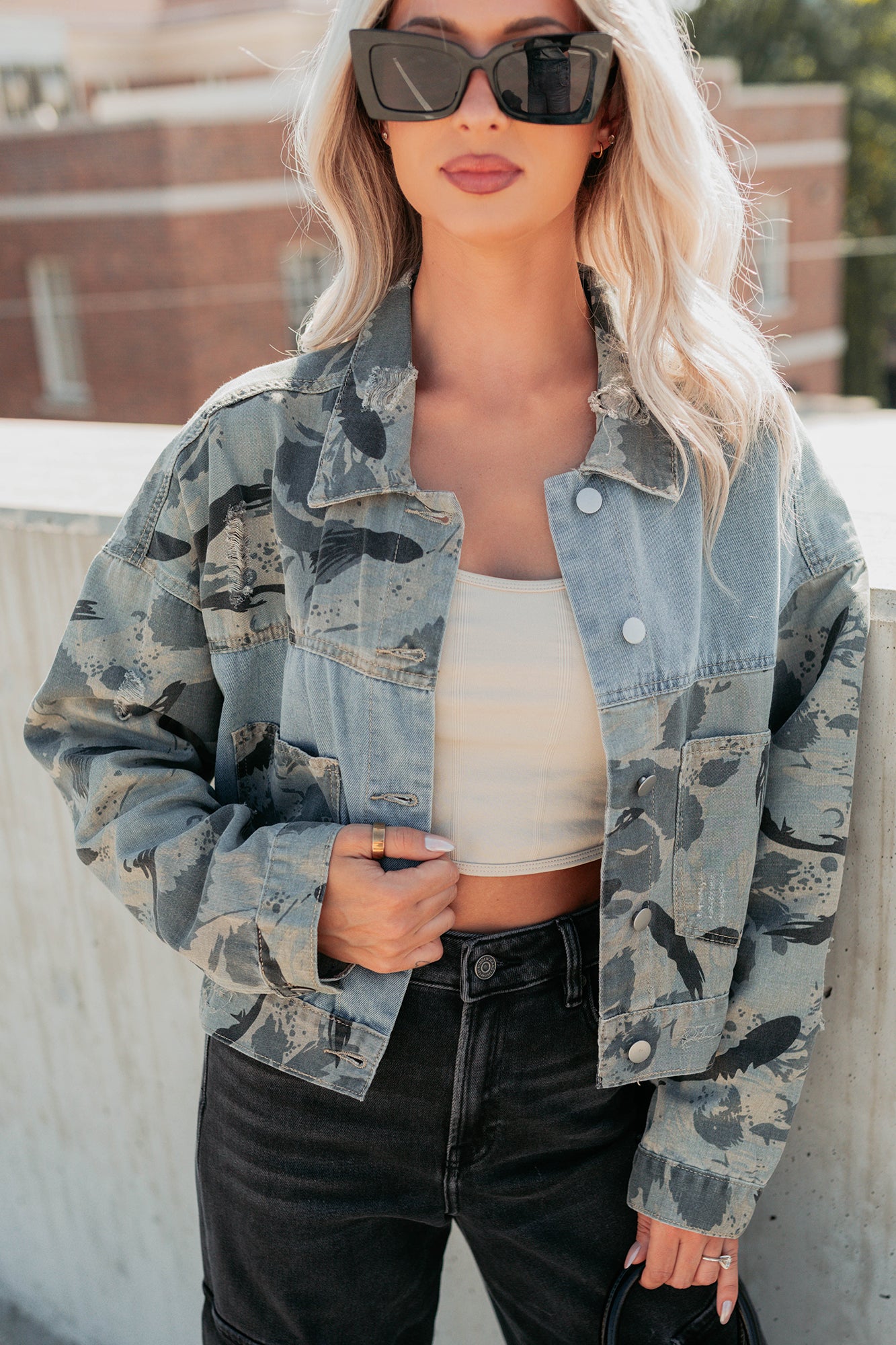Built To Win Distressed Denim POL Jacket (Vintage Camo) - NanaMacs