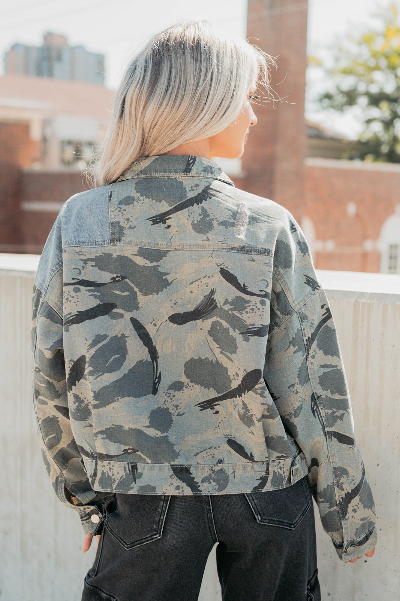 Built To Win Distressed Denim POL Jacket (Vintage Camo) - NanaMacs