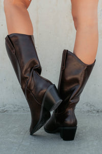 Roads Ahead Modern Mid Calf Western Boots (Brown) - NanaMacs