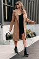 Fashionable For Fall Brushed Fleece Trench Coat (Camel) - NanaMacs