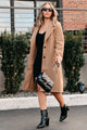 Fashionable For Fall Brushed Fleece Trench Coat (Camel)