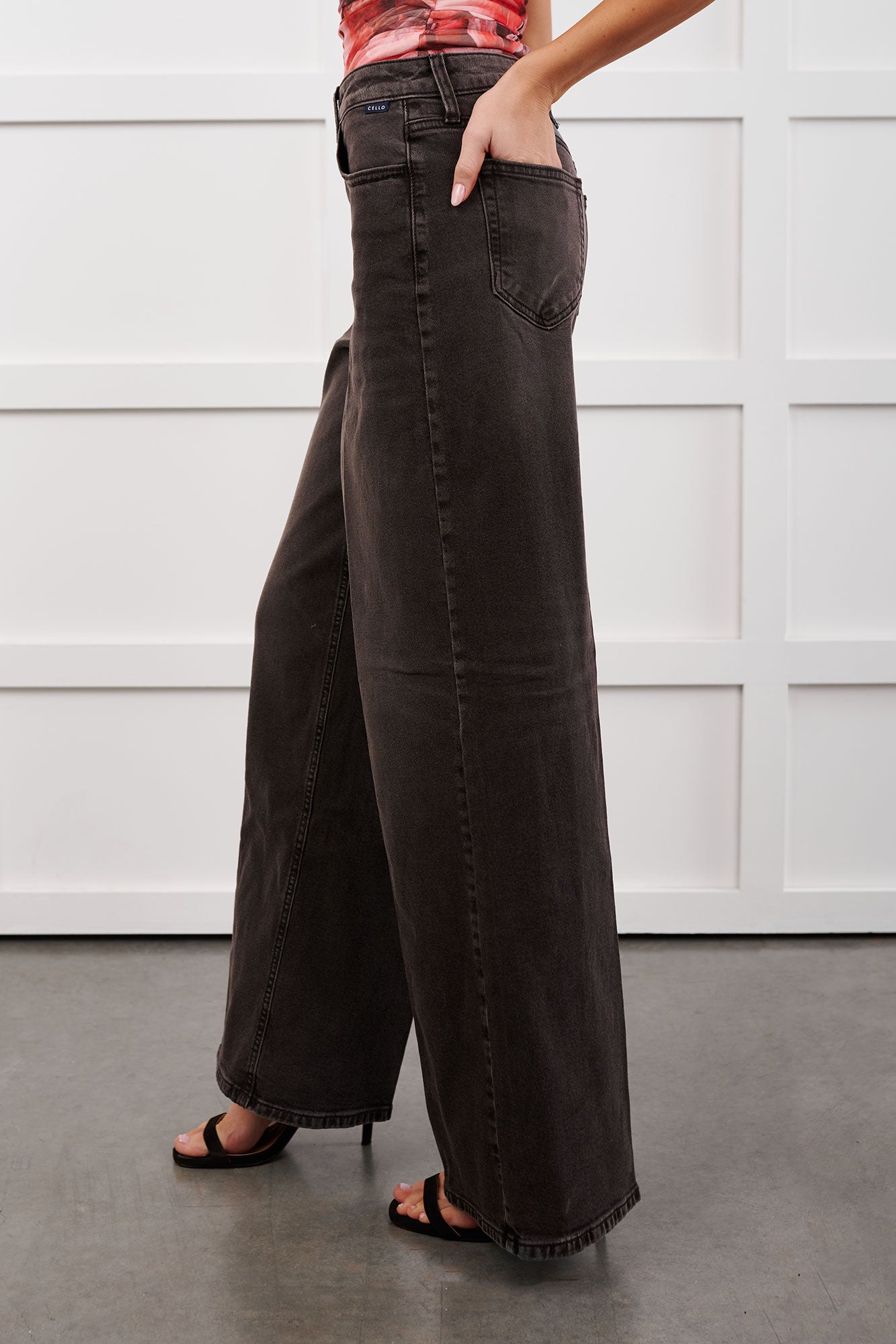 Bane High Rise Wide Leg Cello Jeans (Grey) - NanaMacs