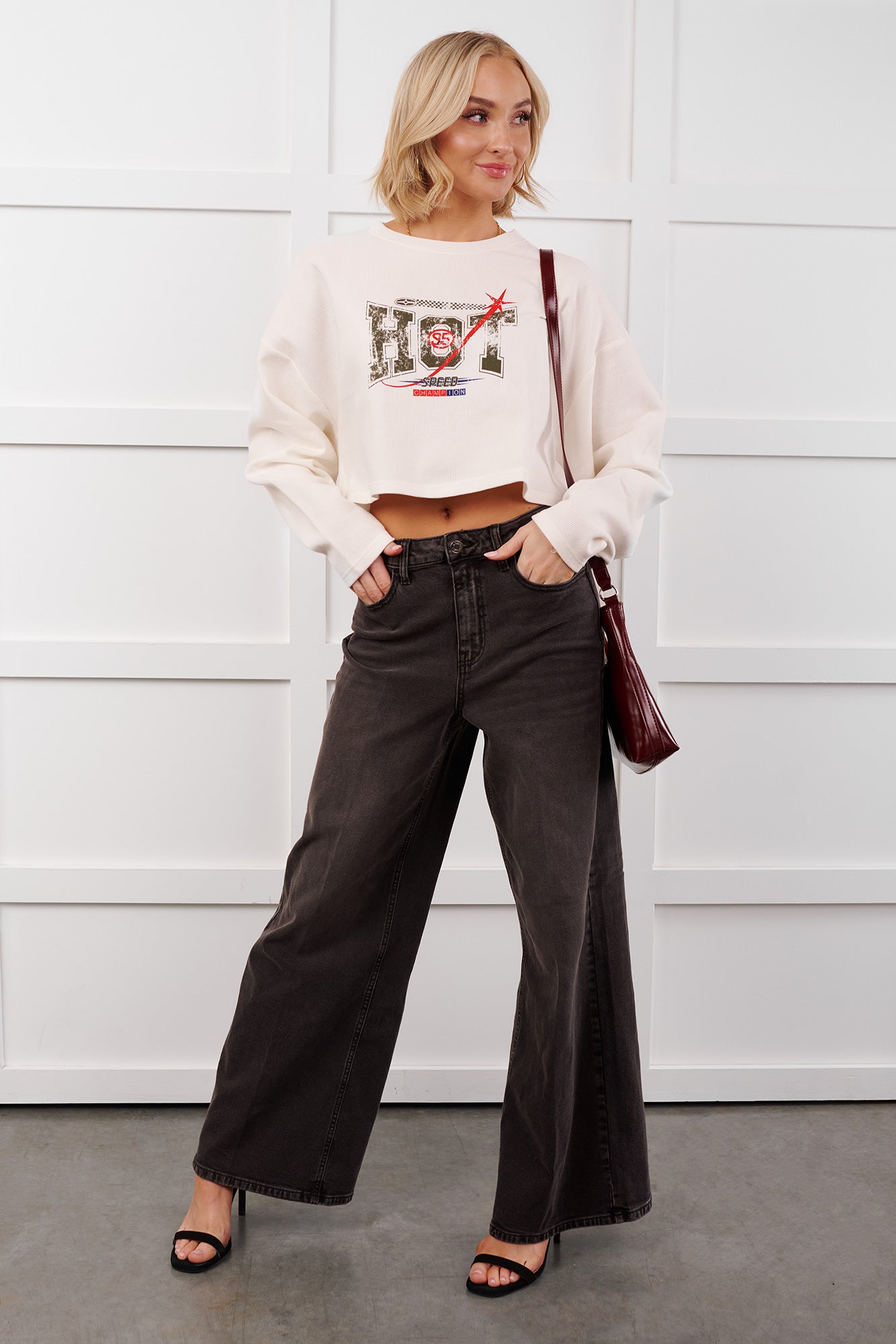 "Hot Speed Champion" Thermal Graphic Top (Ivory) - NanaMacs