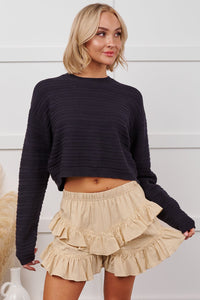 No Compromises Textured Knit Sweater (Black)