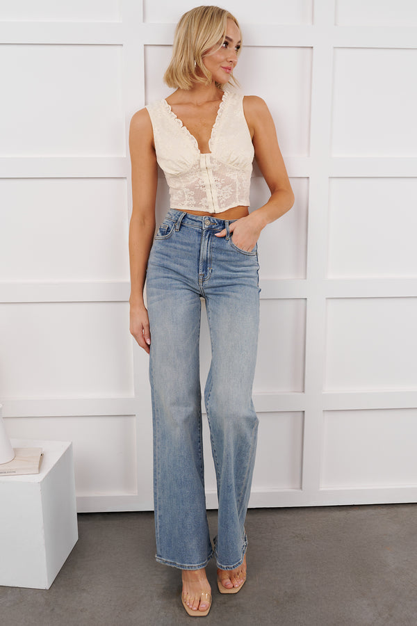 Kamryn Wide Leg Hidden Jeans (Medium Vintage)