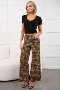 Douglas High Rise Wide Leg Cello Jeans (Camo) - NanaMacs