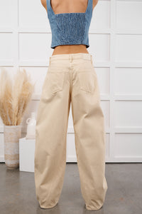 Ventura High Rise Barrel Hidden Jeans (Ecru)