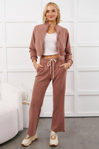 Hey Cutie Fleece Sweatpants (Wood Rose) - NanaMacs