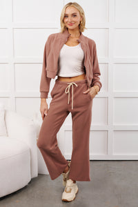 Hey Cutie Fleece Sweatpants (Wood Rose) - NanaMacs