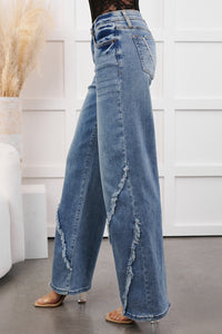 Milly Tummy Control Saige Denim Wide Jeans (Medium)