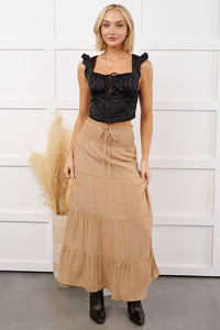 Glamour Season Signature 8 Satin Crop Top (Black) - NanaMacs