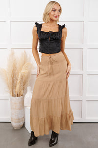 Glamour Season Signature 8 Satin Crop Top (Black) - NanaMacs