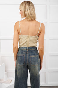 Striving To Shine Lurex Corset Top (Gold) - NanaMacs