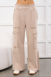 Mellow Hours Cargo Wide Leg Lounge Pants (Dark Taupe) - NanaMacs