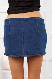 Sweet Feelings Denim Mini Skirt (Dark Denim) - NanaMacs