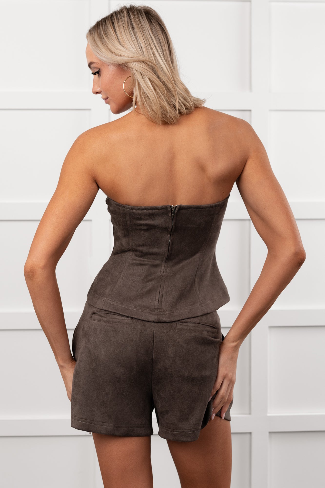 Let Love Rule Peplum Top Two Piece Set (Ash)