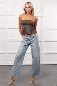 Let Love Rule Peplum Top Two Piece Set (Ash) - NanaMacs