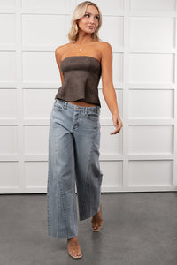 Let Love Rule Peplum Top Two Piece Set (Ash) - NanaMacs