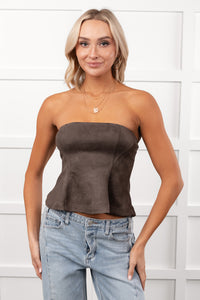 Let Love Rule Peplum Top Two Piece Set (Ash) - NanaMacs