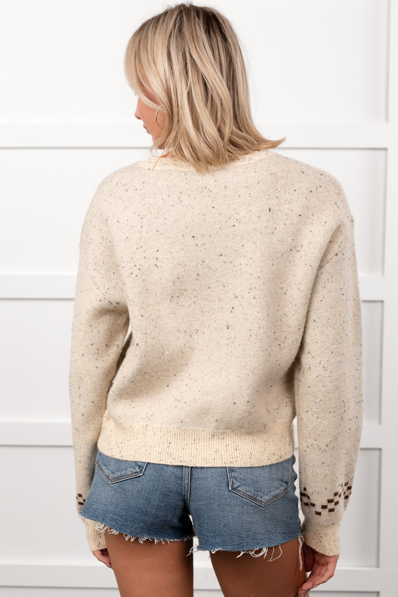 Rodeo Radiance Horse Pattern Knit Sweater (Oatmeal) - NanaMacs