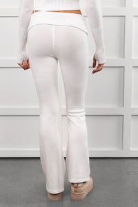 Wait & See Ribbed Two Piece Lounge Set (White) - NanaMacs