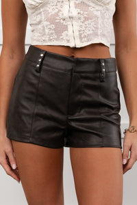Bold Stand Western Belt Leather Shorts (Smoke Ash) - NanaMacs