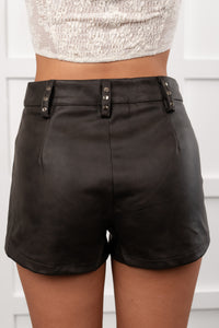 Bold Stand Western Belt Leather Shorts (Smoke Ash) - NanaMacs