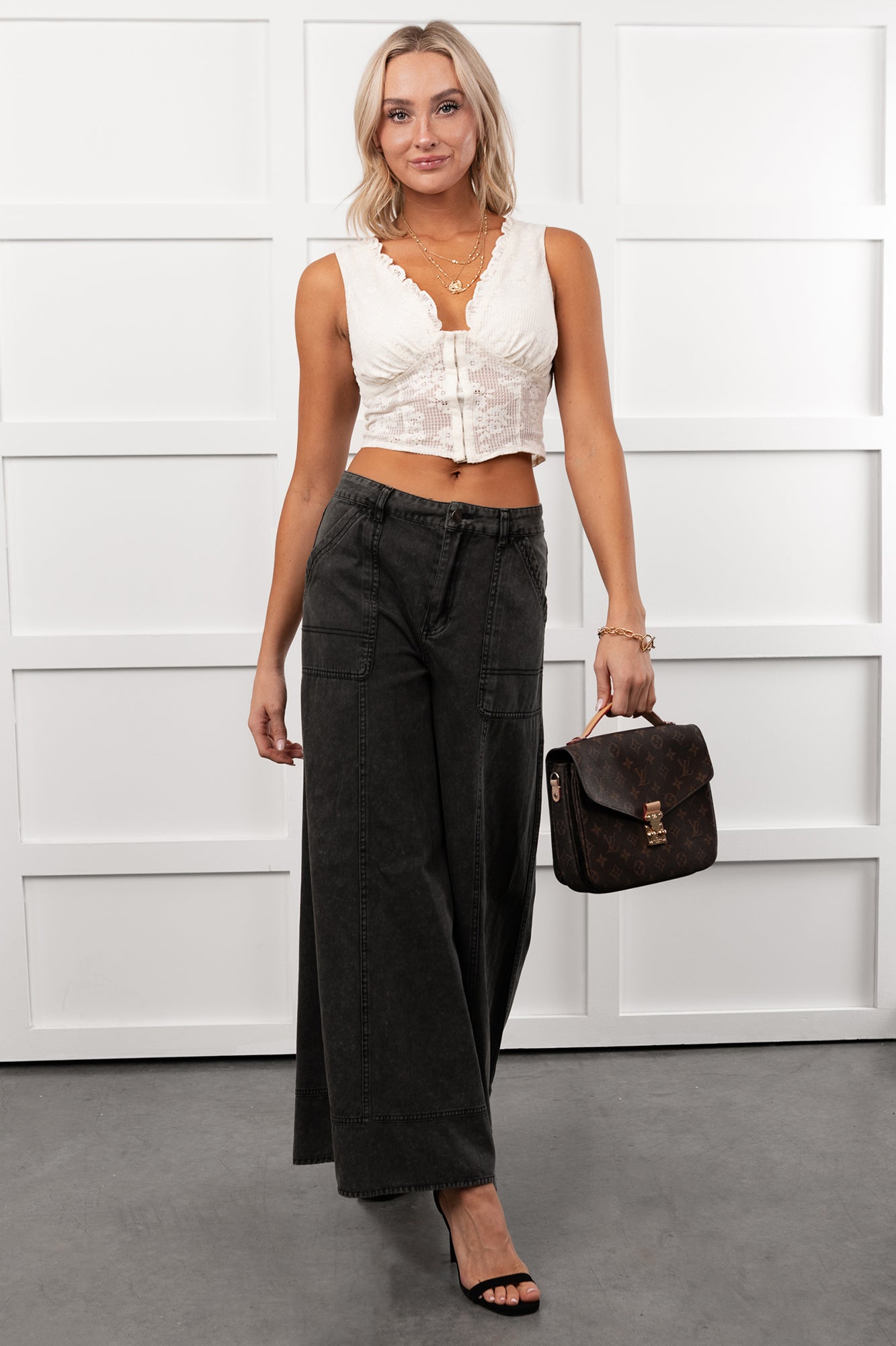 Norris Ultra Wide Leg Mustard Seed Jeans (Charcoal) - NanaMacs