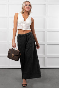 Norris Ultra Wide Leg Mustard Seed Jeans (Charcoal) - NanaMacs