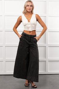 Norris Ultra Wide Leg Mustard Seed Jeans (Charcoal) - NanaMacs