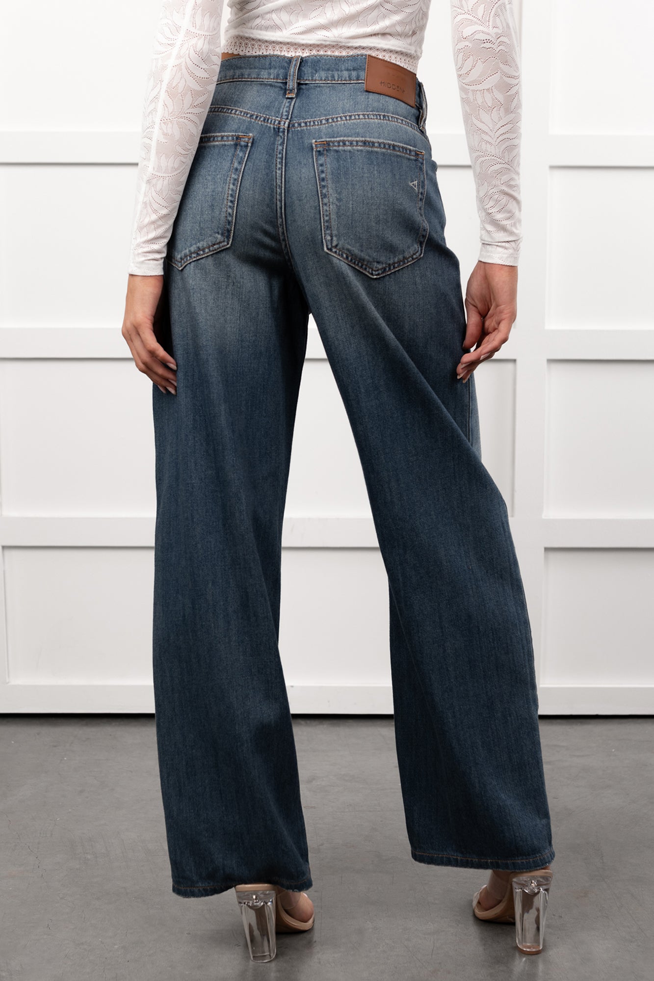 Elise Vintage Baggy Wide Leg Hidden Jeans (Medium) - NanaMacs