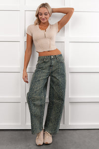 Boden Leopard Wide Leg ANWND Jeans (Denim) - NanaMacs
